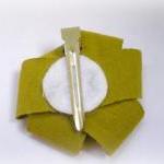 Olive green hair clip-girls..